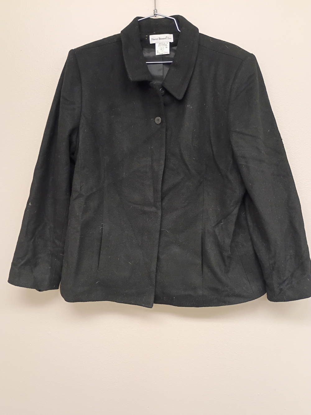 Harve Benard Sport Black Wool Blend Women's Coat